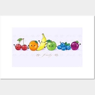 Fruity Rainbow of Fruit Posters and Art